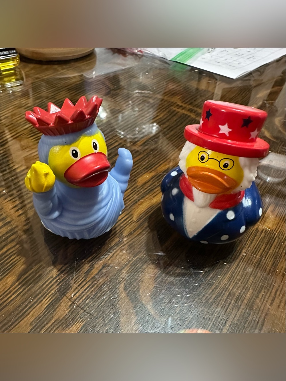 Pair of Fourth of July Americana Rubber Ducks